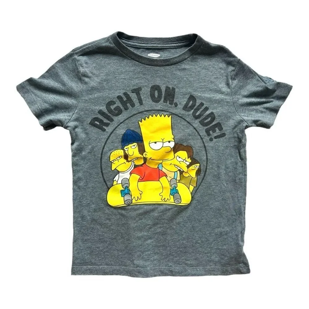 Youth Boys Old Navy The Simpsons 90s Throwback Graphic Tee Shirt  - Sz S 6/7